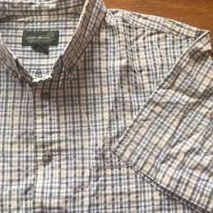 Vintage EDDIE BAUER Short Sleeve Button Down Casual Shirt Large 3/$20 Sale!